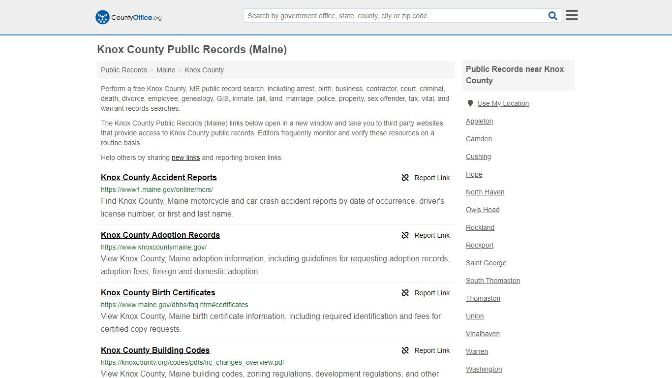 Knox County Public Records (Maine) - County Office